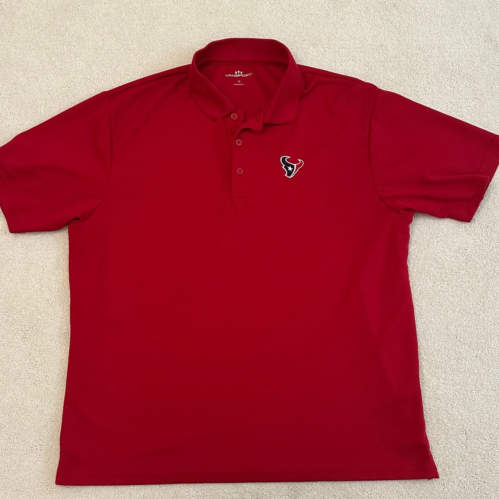 Men's Red Texans Polo Shirt